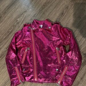 Lola + The Boys - Metallic Pink Kids Jacket